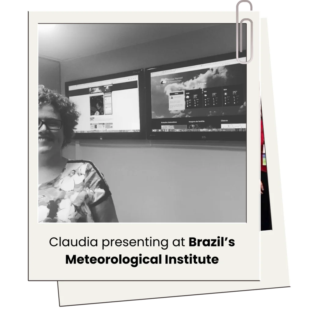 Claudia presenting at Brazil Meteorological Institute