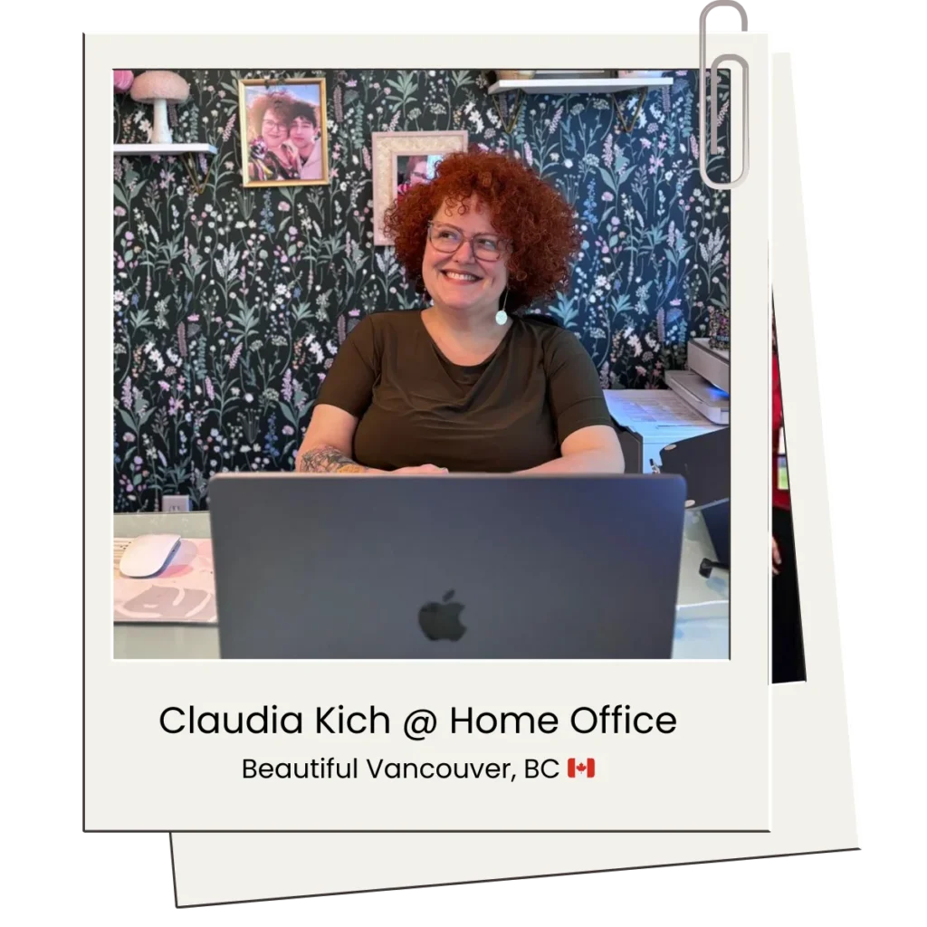 Claudia at her home office