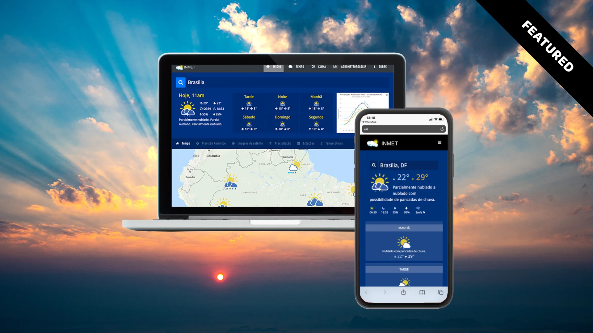 Laptop and iphone with project on screen
